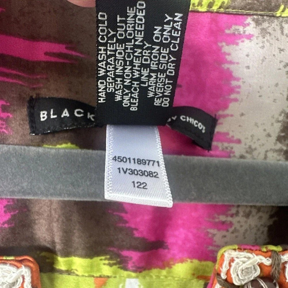 Black Label by Chico's Size 1 (Medium) Multicolor Beaded 3/4 Sleeve Tunic Blouse - Picture 5 of 8